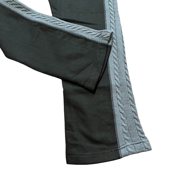 NEW LIKE AN ANGEL Fleece Lined Cable Knit Trim Heavy Sweatpants Black Gray SZ 6 - Picture 4 of 9